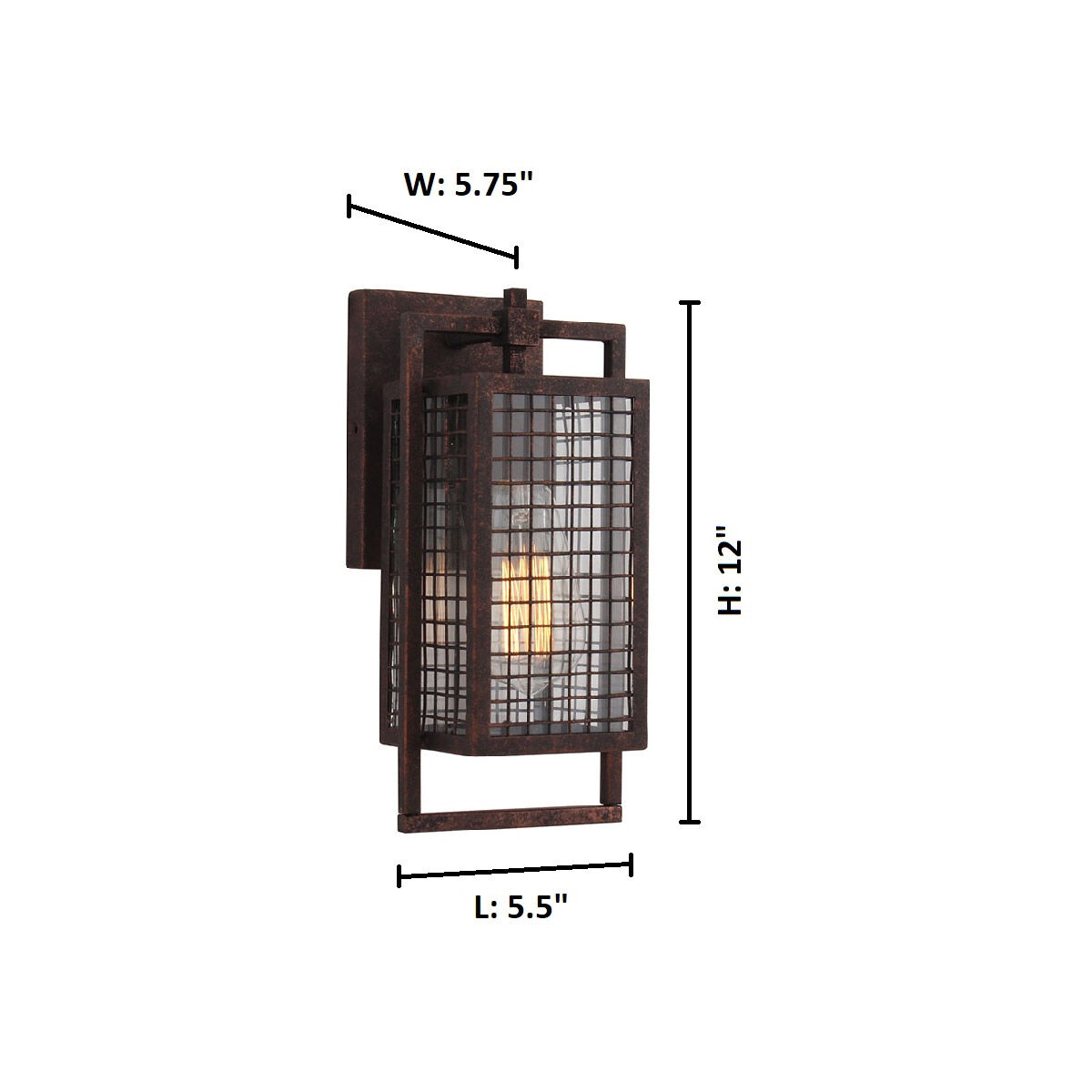 Garraux 1 Light 5.75 inch Rust Wall Sconce Wall Light